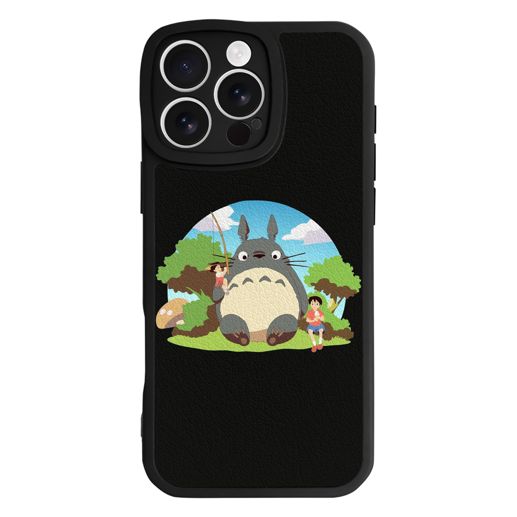（画像用） となりのトトロ 草壁メイ 草壁サツキ My Neighbor Totoro Satsuki Kusakabe Mei Kusakabe 【iPhone 16シリーズ対応】シリコンスマホケース（レザー調） 材質：シリコン